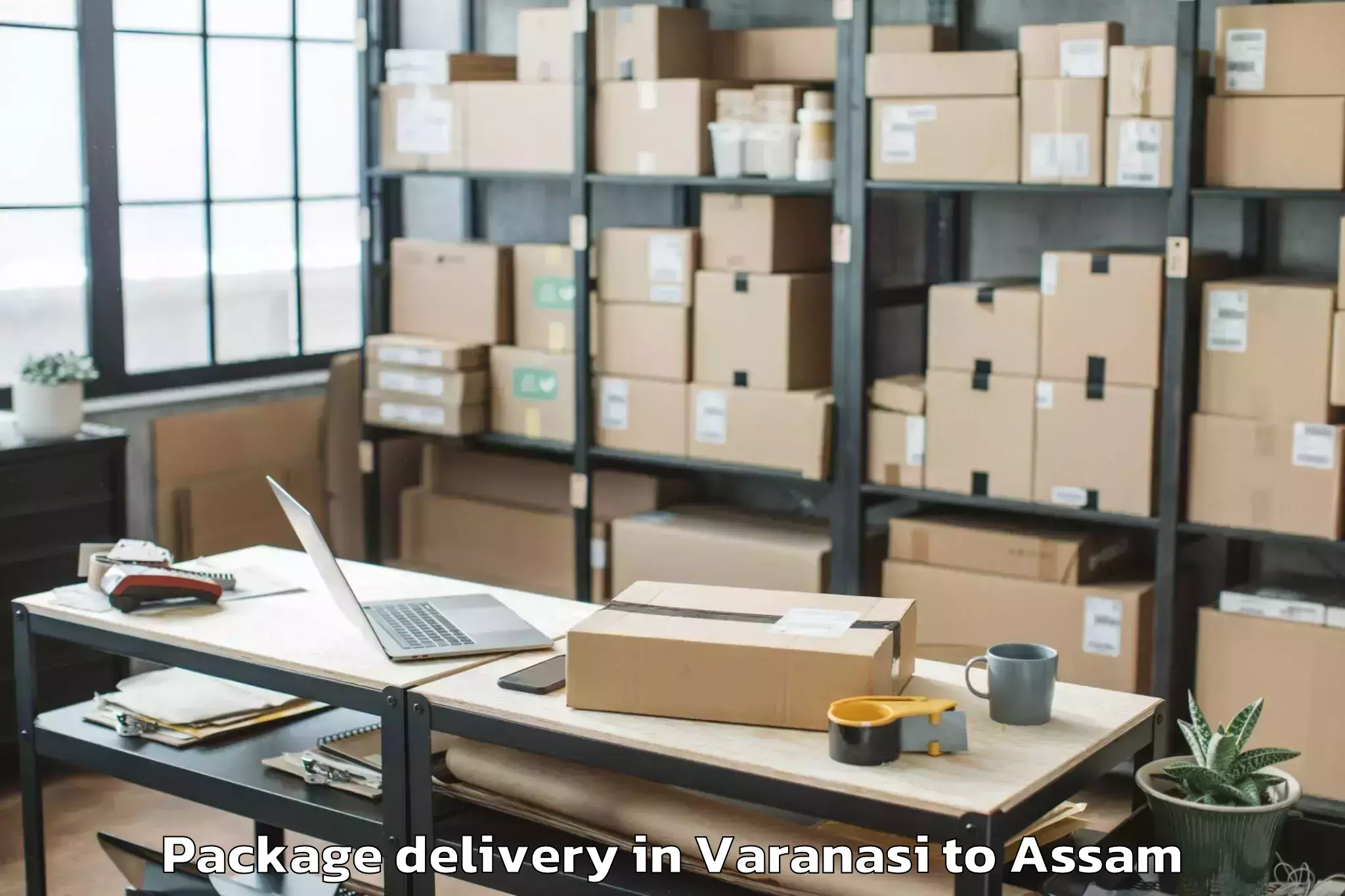 Trusted Varanasi to Sarthebari Package Delivery